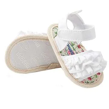 Infant Baby Girls Sandals, Premium Soft Rubber Sole Anti-Slip Summer Toddler Flats First Walkers Shoes