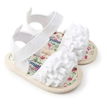 Infant Baby Girls Sandals, Premium Soft Rubber Sole Anti-Slip Summer Toddler Flats First Walkers Shoes