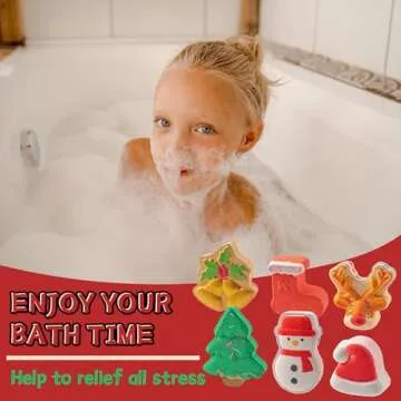 Christmas Bath Bombs for Kids - 6 Pack Festive Fun