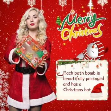 Christmas Bath Bombs for Kids - 6 Pack Festive Fun