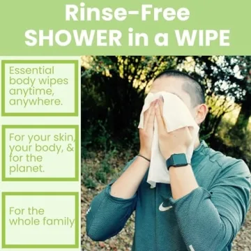 HyperGo Body Wipes - No Rinse Wet Wipes for Adults, All Natural Shower Bathing Wipes, Refreshing Body and Face Cleansing Wipes for Women and Men, 20 Extra Large Disposable Washcloths, 12x12 Cucumber