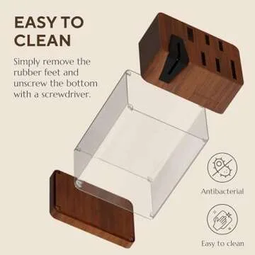 CHROME CLUB Black and Gold Knife Set with Block - 7 Piece Gold Kitchen Knife Set with Durable Clear Knife Block and Sharpener - Vibrant Black Knife Set with Scissors and Cleaning Wipe