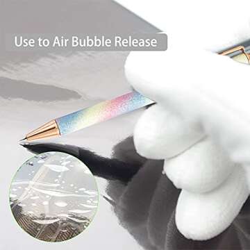 Stainless Steel Point Retractable Craft Weeding and Vinyl Air Release Pin Pen Tool (Rainbow Gradient)
