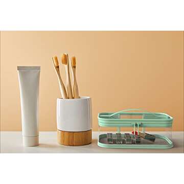 WANBAO 2 Pcs Transparent Makeup Bag Zipper Waterproof Portable Travel Storage Pouch, Pink Green