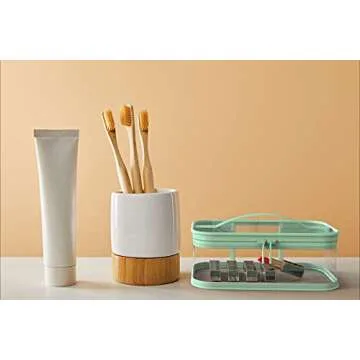 WANBAO 2 Pcs Transparent Makeup Bag Zipper Waterproof Portable Travel Storage Pouch, Pink Green