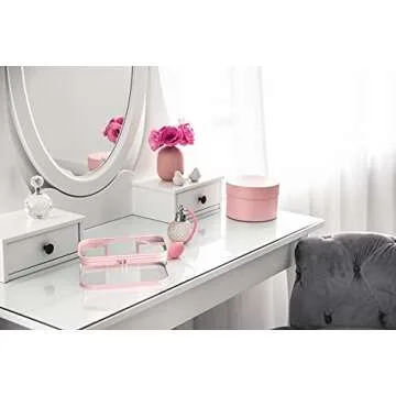 WANBAO 2 Pcs Transparent Makeup Bag Zipper Waterproof Portable Travel Storage Pouch, Pink Green