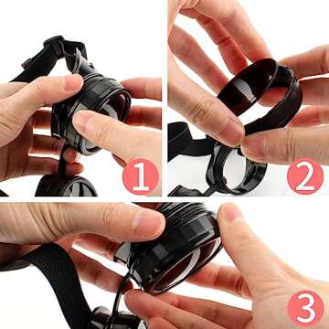 TamBee Steampunk Goggles with Red Lenses for Halloween