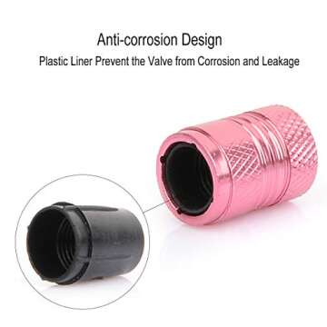 MonboAuto Tire Air Valve Stem Caps - Plastic Liner Anti-Corrosion Wheel Rim Stem Cap Cover Emblem Un...