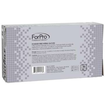 ForPro Professional Collection Disposable Nitrile Gloves, Chemical Resistant, Powder-Free, Latex-Free, Non-Sterile, Food Safe, 4 Mil, Black, Small, 100-Count