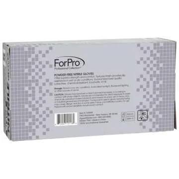 ForPro Professional Collection Disposable Nitrile Gloves, Chemical Resistant, Powder-Free, Latex-Free, Non-Sterile, Food Safe, 4 Mil, Black, Small, 100-Count