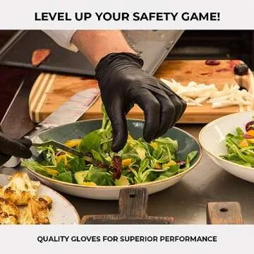 ForPro Professional Collection Disposable Nitrile Gloves, Chemical Resistant, Powder-Free, Latex-Free, Non-Sterile, Food Safe, 4 Mil, Black, Small, 100-Count