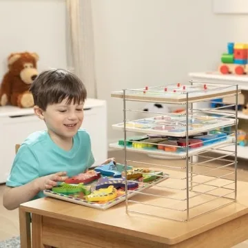 Melissa & Doug Multi-Fit Puzzle Rack - 12 Slot Organizer