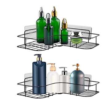 2 Pack Shower Caddy Adhesive: Strong No-Drill Storage Solution for Home