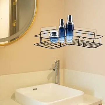 2 Pack Shower Caddy Adhesive, No Drilling Storage Solution