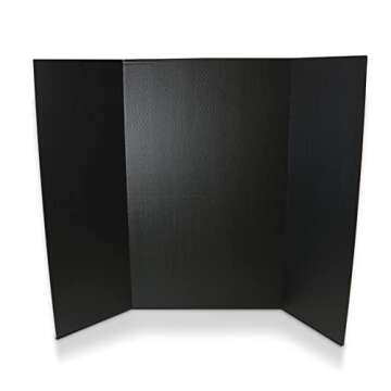 Flipside Products 36” x 48” Project Boards for Presentations, Science Fair, School Projects, Event Displays and Trifold Picture Board, Proudly Made in USA - Black - 4 Pack