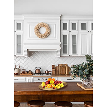 Serene Spaces Living Antique Oval Raw Brass Tray, Hammered Decorative Metal Tray Use as Holder for Accessories, Candles, Jewelry, Centerpiece for Kitchen or Dining Table, 17" Long, 11.5" Wide, 1" Tall