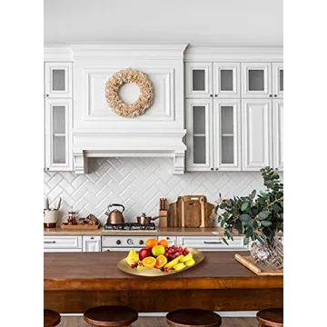 Serene Spaces Living Antique Oval Raw Brass Tray, Hammered Decorative Metal Tray Use as Holder for Accessories, Candles, Jewelry, Centerpiece for Kitchen or Dining Table, 17" Long, 11.5" Wide, 1" Tall