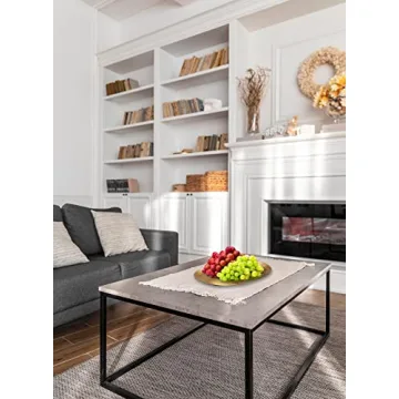 Serene Spaces Living Antique Oval Raw Brass Tray, Hammered Decorative Metal Tray Use as Holder for Accessories, Candles, Jewelry, Centerpiece for Kitchen or Dining Table, 17" Long, 11.5" Wide, 1" Tall