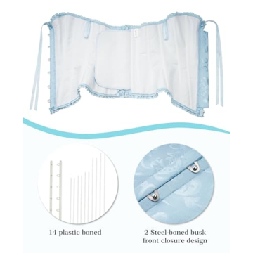 Vrapo Cabana Blue Corset Top - Sensual Shapewear