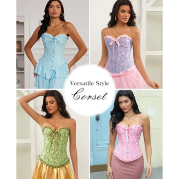 Vrapo Cabana Blue Corset Top - Sensual Shapewear