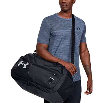Under Armour Adult Undeniable Duffle 4.0 Gym Bag , Black (001)/Silver , Medium
