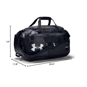 Under Armour Adult Undeniable Duffle 4.0 Gym Bag , Black (001)/Silver , Medium