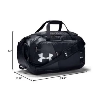 Under Armour Adult Undeniable Duffle 4.0 Gym Bag , Black (001)/Silver , Medium
