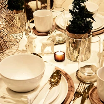 VOHO Amber Tealight Candle Holders Set for Elegant Decor