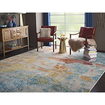 Nourison Celestial 9x12 Abstract Area Rug - Easy Clean