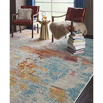 Nourison Celestial 9x12 Abstract Area Rug - Easy Clean