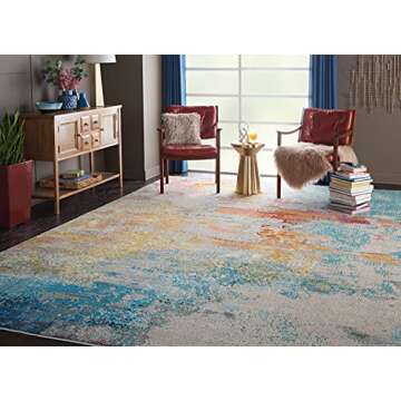 Nourison Celestial 9x12 Abstract Area Rug - Easy Clean