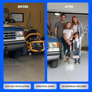 ArmorPoxy Garage Epoxy Floor Kit – Industrial Grade, 2 Part Epoxy Coating for Concrete for Garages, Basements, Workshops, Retail & Automotive Spaces -14 pcs, Covers 600 Sq Ft, Khaki Tan