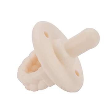 Itzy Ritzy Silicone Pacifiers for Newborn - Sweetie Soother Pacifiers Feature Collapsible Handle & Two Air Holes for Added Safety; for Ages Newborn and Up, Set of 2 in Coconut & Toffee