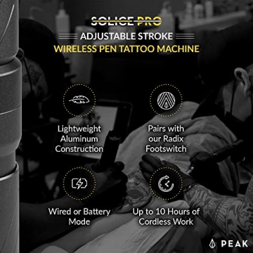 Peak Solice Pro Cordless Tattoo Machine for Artists