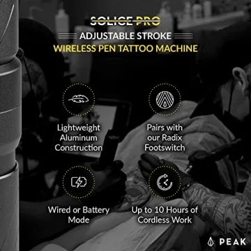 Peak Solice Pro Cordless Tattoo Machine for Artists