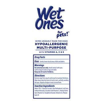 Wet Ones for Pets Multi-Purpose Dog Wipes with Vitamins A, C & E | Fragrance-Free Dog Wipes for All Dogs Wipes Multipurpose | 50 Count Canister - 3 Pack