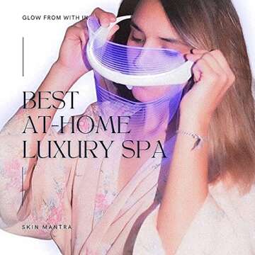 Skin Mantra LED Light Therapy Mask – 3 Colors LED Mask Therapy Facial for Total Skin Repair and Gl...