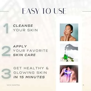 Skin Mantra LED Light Therapy Mask – 3 Colors LED Mask Therapy Facial for Total Skin Repair and Glowing Skin – Professional At-Home LED Skin Care Mask – Lightweight and Portable Facial Care Mask