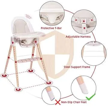 7-in-1 Convertible Wooden High Chair for Kids