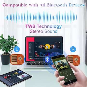 Aresrora Retro Bluetooth Speaker - Vintage Style & Portable