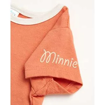 Disney Baby Girls' Minnie Mouse Romper - 2 Piece Sleeveless Bodysuit Coveralls and T-Shirt (0-24M), Size 24 Months, Cream/Coral T-shirt