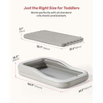 QPAU Portable Toddler Travel Air Mattress with Bumpers