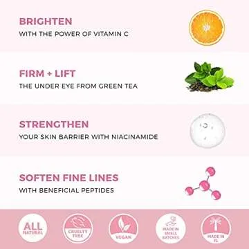 Teami Renew Eye Cream - Facial Skin Care Products - Under Eye Cream for Dark Circles and Puffiness Treatment for Women - Eye Cream Anti Aging Bags & Dark Circle Brightening with Niacinamide & Vit-C