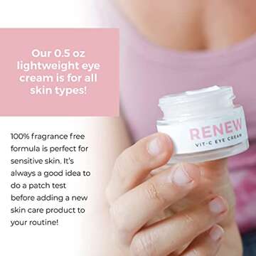 Teami Renew Eye Cream - Facial Skin Care Products - Under Eye Cream for Dark Circles and Puffiness Treatment for Women - Eye Cream Anti Aging Bags & Dark Circle Brightening with Niacinamide & Vit-C