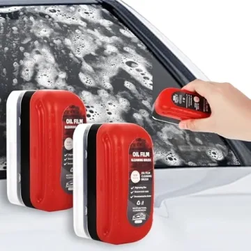 2-Pack Automotive Oil Film Cleaning Brush for Windows – Anti-Fog Cleaner