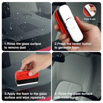 2-Pack Automotive Oil Film Cleaning Brush – Clear Glass