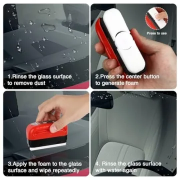 2-Pack Automotive Oil Film Cleaning Brush – Clear Glass