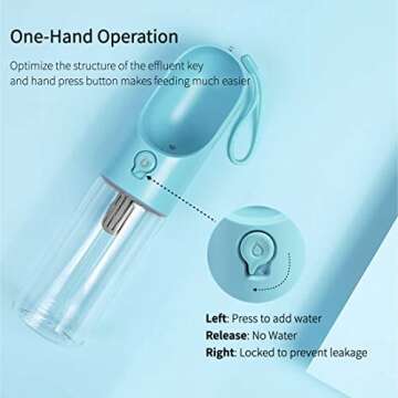 PETKIT BPA Free Dog Water Bottle with Filter, Leak Proof, Portable Dog Water Bowl for Walking, Hiking, Travel, Outdoor Pet Dispenser Bottle
