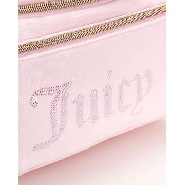 Juicy Couture Women's Cosmetics Bag - Hanging Travel Makeup and Toiletries Small Duffel Bag, Pink