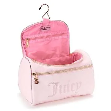 Juicy Couture Women's Cosmetics Bag - Hanging Travel Makeup and Toiletries Small Duffel Bag, Pink